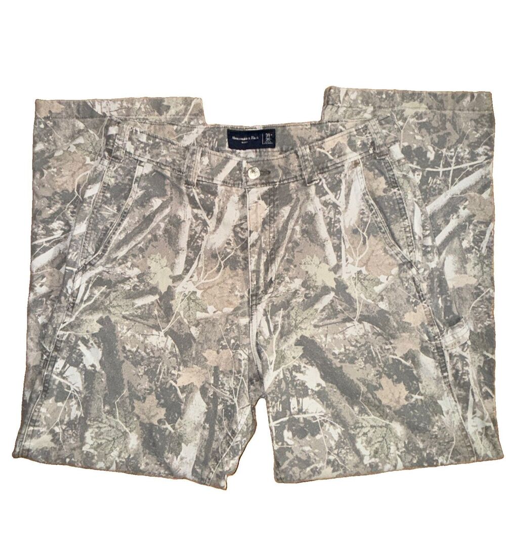 Abercrombie & Fitch Mens W 31x30 L Baggy Camo Carpenter Y2K Pants Grunge Outdoor